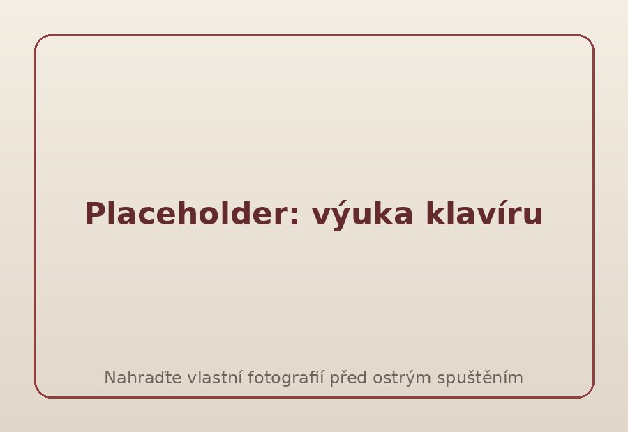 Placeholder fotografie: ruce na klaviatuře při soukromé lekci klavíru
